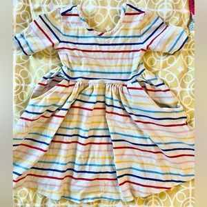 Hanna Andersson Rainbow Striped Dress - 3 / 90cm